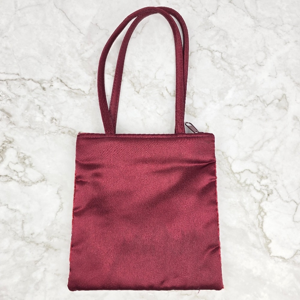 Elegant Red Beaded Women's Bag - Picture 3 of 9